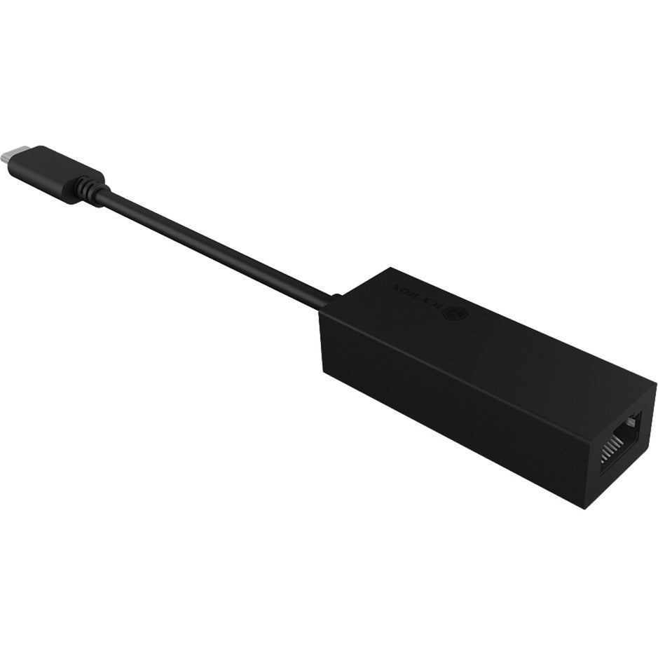 Icy box ib-lan100-c3 usb-c > gigabit ethernet LAN-adapter (svart)