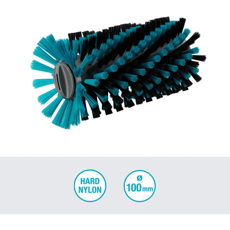 Gardena aquabrush medium roller brush, for cordless multi-cleaners wash brush (grey turquoise, 14849-20)