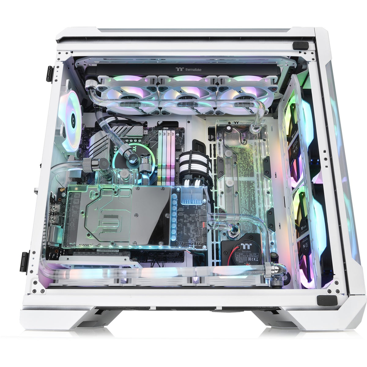 Caixa de torre midi Thermaltake view 51 tg snow argb edition (branca | 4x USB-A | 1x USB-C | RGB | janela)