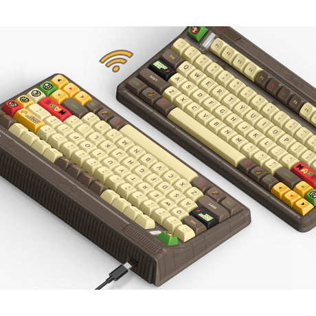 Iqunix og80 happy ape wireless mechanical keyboard (black, us layout (qwerty), iqunix moonstone, 80% (tkl), rgb leds, hot-swappable, pbt, 2.4ghz | bluetooth 5.1 | usb-c)