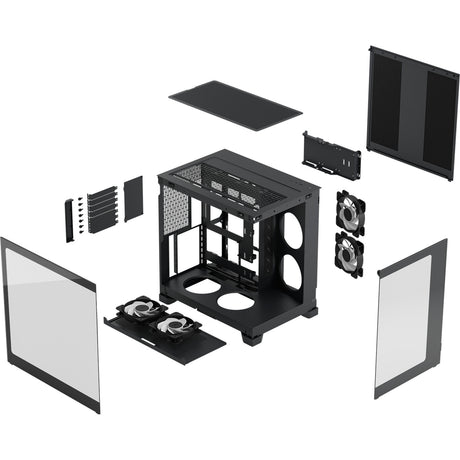 Skrinka Fractal Design Pop 2 Vision RGB midi tower (čierna | 1x USB-A | 1x USB-C | RGB | tvrdené sklo)