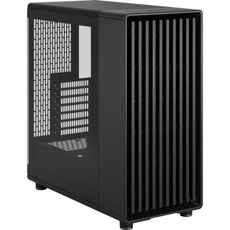 Fractal design north - momentum edition midi-tornhus (svart träfärg | 2x USB-A | 1x USB-C | härdat glas)