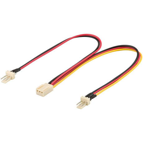 Goobay 3kolíkový y-kabel (černočervený, 0,22 metru)