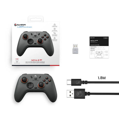 Gamesir Nova 2 Lite Multiplatform Wireless Game Controller (Dark Grey, Switch, PC, Android and iOS, Bluetooth 2.4 GHz USB)