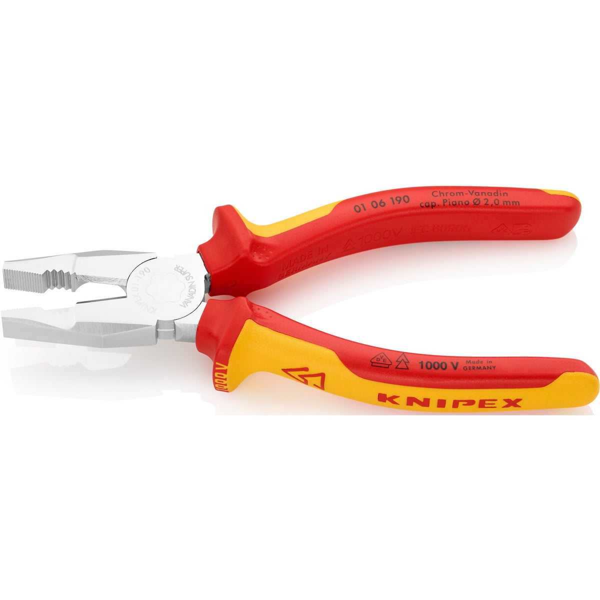 Knipex combination pliers 01 06 190 (red-yellow)