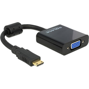 Delock mini HDMI-C (samec) > VGA (samice) adaptér (černý, 0,24 metru)