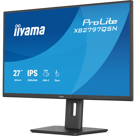 Iiyama ProLite XB2797QSN-B1 27 monitor (čierna, 75 Hz, HDMI, DisplayPort, USB-C, LAN, audio)