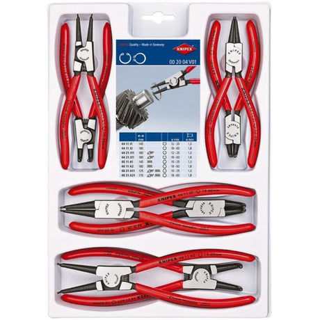 Knipex Circlip Pliers Set 00 20 04 V01 (Red/Black, 8-piece)