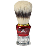 Omega shaving brush hi-brush synthetic hair with badger hair effect red transparent handle 11cm