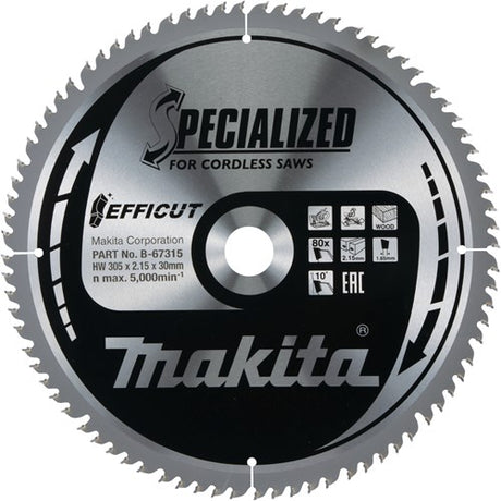 Makita Accessoiren Crosscut Sägeblatt Holz efficut 305x30x2.15 80t 10g - b-67315