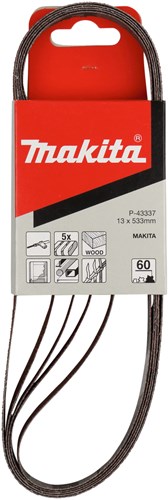 Makita accessories makita p-43337 sanding belt red - sanding belt power file - sanding belt strip sander - k60 - 13 x 533mm (5pcs)