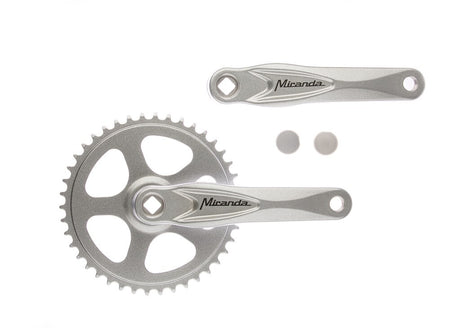 Miranda Cranket Alfa 1 42T, Fad Crank 170mm. Airgead, alúmanam, spieless. Slabhra barr 3 32